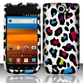 VMG Samsung Exhibit 2 4G T679 Hard Design Case Cover   Silver Multi Colored Leopard Design Hard 2 Pc Plastic Snap On Case Cover for T Mobile Samsung Exhibit 2 II 4G T679 2nd Generation Cell Phone [In VANMOBILEGEAR Retail Packaging] 