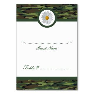 Green Camo Wedding Seating Card Business Cards