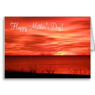 Sunrise Mother's Day Card Sunset Red