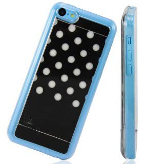 Save4PayFashion Polka Dot Calling Sense Flash Light Case Back Cover For Apple Iphone 5C with ON/OFF Button Cell Phones & Accessories