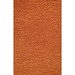 Hand loomed Loft Stones Orange Wool Rug (3'6 x 5'6) 3x5   4x6 Rugs