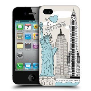 Head Case Designs New York Doodle Cities Hard Back Case Cover For Apple iPhone 4 4S Cell Phones & Accessories