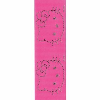 Offray Hello Kitty Craft Ribbon, 2 1/4 Inch x 9 Feet, Pink & Silver