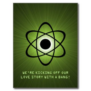 Atomic Save the Date Postcard, Green