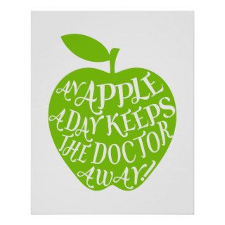 An apple a day keeps the doctor away poster