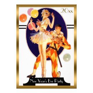 Vintage Art Deco New Year's Eve Party Announcements