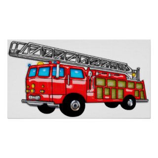 Hook and Ladder Fire Engine Poster