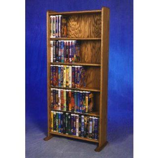 Wood Shed Solid Oak Disney DVD VHS Rack TWS 507   Audio Video Component Shelves
