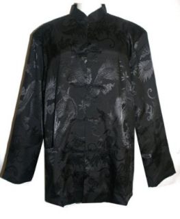 # 507 Oriental Asian Jacket Kung Fu Tai Chi (Black/Yellow, XL/1X) Clothing