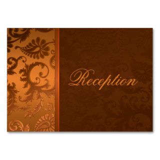 Copper and Brown Damask II Enclosure Card Business Cards