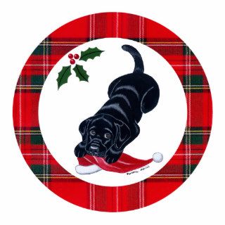 Black Labrador Christmas Ornament Cut Out