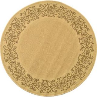 Safavieh Courtyard Natural/Brown 7.8 ft. x 7.8 ft. Round Area Rug CY1588 3001 8R