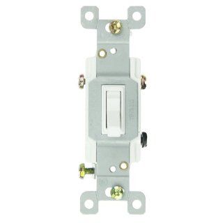 Sunlite 08040 SU E507/CD1 3 Way Grounded Toggle Switch, White   Wall Light Switches  