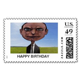hipster cat makes stamps HAPPY BIRTHDAY