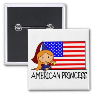 Cartoon Clip Art Cute American Princess Flag Buttons