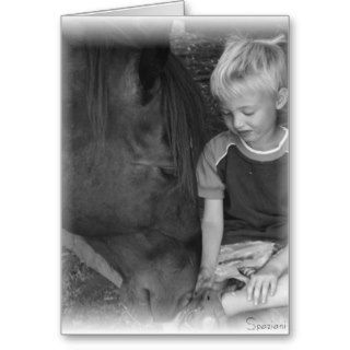 Horse and Children Greeting Card