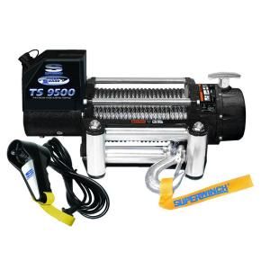 Superwinch Tiger Shark 9500 12 Volt DC Off Road Winch with Stainless Steel 4 Way Roller Fairlead and 12 ft. Remote 1595200