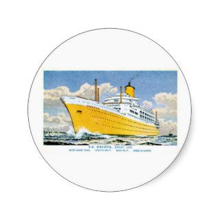 SS Orsova Orient Line Passenger Ship Round Sticker