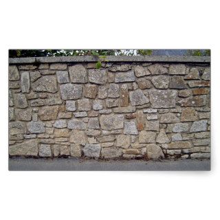 Dry Stone Wall With Plants Besides Road Sticker