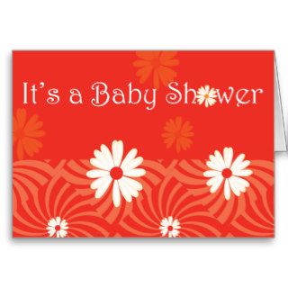 Red and White Baby Shower Card