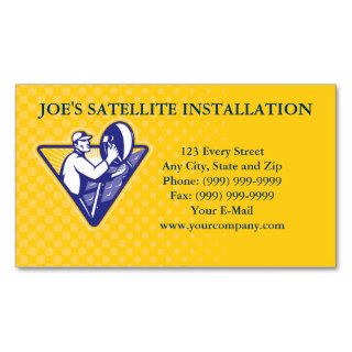 Satellite Cable TV Installation business card retr