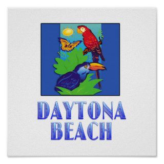 Macaw, Parrot, Butterfly & Jungle DAYTONA BEACH Poster