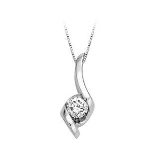 1/4 ct. Diamond Sirena Solitaire Pendant in 14K White Gold Jewelry