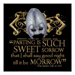 Romeo & Juliet Quote (Gold Version) Print