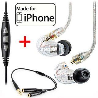 Shure SE215 CL Clear Earphones and CBL M +K Music Phone Cable with Remote and Mic for iPone, iPod and iPad Musical Instruments