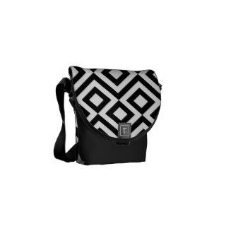 Black and White Meander Messenger Bags