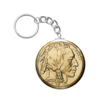 Native American Gold Coin Key Chains
