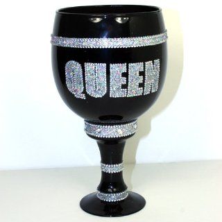 Royale Pimp Cup Stein QUEEN (Black glass w/Silver Decoration) Kitchen & Dining