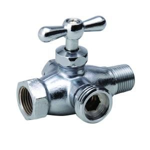 Mueller Global 1/2 in. Chrome Plated Brass In line Bypass Reversible Washing Machine Valve 102 205