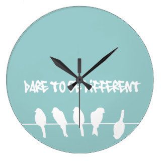 Birds on a wire – dare to be different (black) wall clock