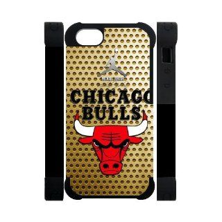 Collectibles NBA Chicago Bulls Michael Jordan Logo Apple Iphone 5S/5 Case Cover Dual Protective Polymer Cases Best Christmas Gift Sports Basketball Series Cell Phones & Accessories