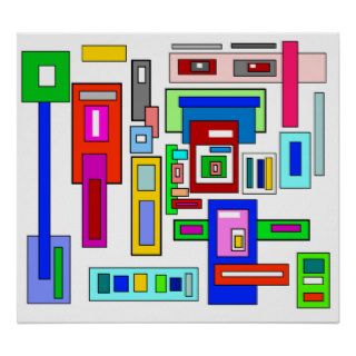 Multicolored squares and rectangles poster