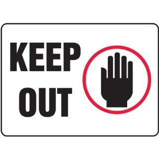 Accuform Signs MTMP529 Plastic Specialty SignPad, Legend "KEEP OUT" with Graphic, 10" Width x 14" Length x 10 mil Thickness, Black/Red on White (25 per Pad) Industrial Warning Signs