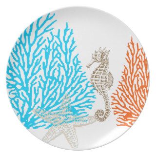 PixDezines coral+seahorse/DIY background color Plate