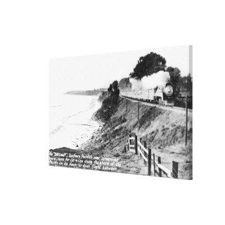 Southern Pacific Daylight Train Along Coast 2 Gallery Wrapped Canvas