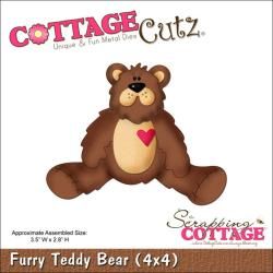 CottageCutz Die 4"X4" Furry Teddy Bear Cutting & Embossing Dies
