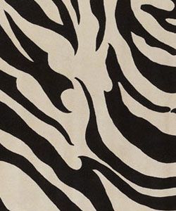 Hand tufted Black/White Zebra Animal Print New Zealand Wool Rug (5'9 Round) Round/Oval/Square