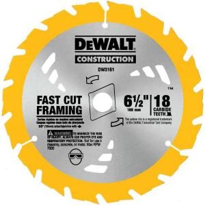 DEWALT Construction 6 1/2 in. 18T Thin Kerf Saw Blade DW3161