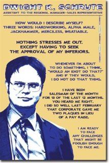 The Office Dwight Schrute Quotes Rainn Wilson College Humour TV Poster 22 x 34 inches   Prints
