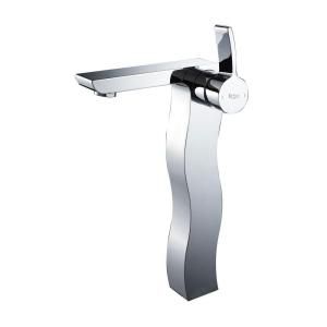 KRAUS Sonus Single Hole 1 Handle Mid Arc Bathroom Vessel Faucet in Chrome KEF 14600CH