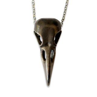 Moon Raven Designs   Black Raven Skull Pendant Necklace   Oxidised White Bronze   Hung on a Matching 24 Inch Gunmetal Chain   Jewelry with an Edge Inspired By Nature Moon Raven Designs Jewelry