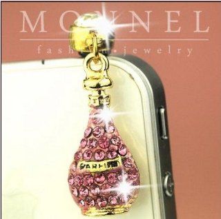 ip522 Cute Pink Perfume Bottle Anti Dust Plug Cover Charm For iPhone 4 4S Cell Phones & Accessories