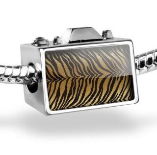 Neonblond Bead Camera "Tiger cat skin/fur natural"   Fits Pandora charm Bracelet NEONBLOND Jewelry & Accessories Jewelry