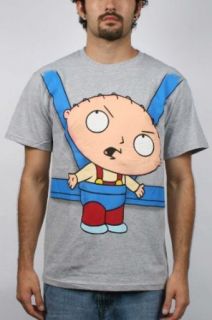 Family Guy   Stewie In Baby Sling Mens T Shirt In Silver, Size XX Large, Color Silver Clothing