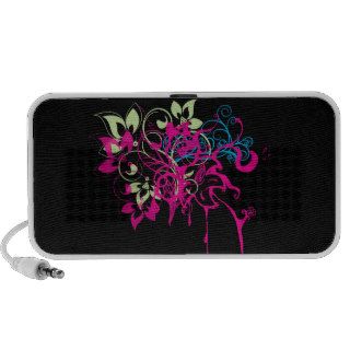 Hot Pink Drips And Flowers Doodle Speaker Design