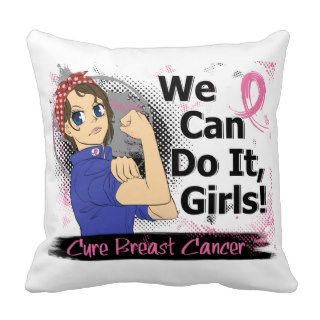 Rosie Anime WCDI Breast Cancer Throw Pillow